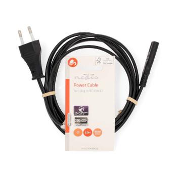 Stromkabel Euro Male IEC-320-C7 Gerade Gerade Vernickelt 2,00 m - Nedis