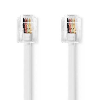 Telecomkabel RJ11 Male RJ11 Male 10.0 m Kabel design: Plat Goud