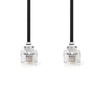 Telekommunikationskabel RJ11 Stecker RJ11 Stecker 10,0 m Kabelsdesign: Flach Gold - Nedis