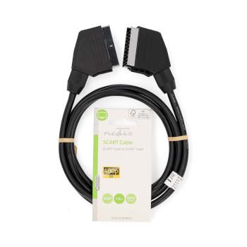 Scart kabel Deze SCART kabel is geschikt om apparatuur zoals een DVD-speler met uw TV te verbinden. Aansluiting 1: Scart male Aansluiting 2: Scart male Kleur: Zwart Lengte: 1.5 meter - Nedis