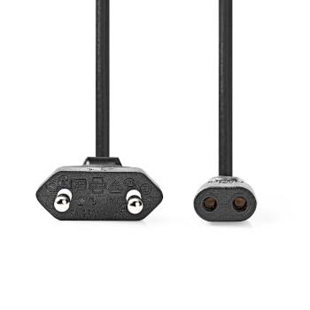 Stromkabel Euro Male IEC-320-C1 Gerade Gerade Vernickelt 2,00 m - Nedis