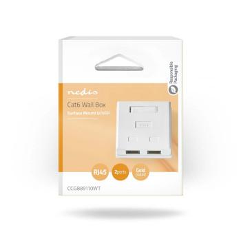 Netzwerk-Wanddose Aufputz 2 Port(s) UTP CAT6 Gerade Female Gold - Nedis
