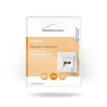 Netzwerk-Wanddose Einbau 2 Port(s) CAT6 Gerade Female Gold - Nedis