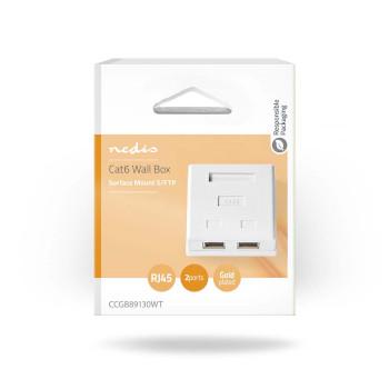 Netzwerk-Wanddose Aufputz 2 Port(s) STP CAT6 Gerade Female Gold - Nedis
