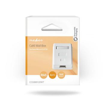 Netzwerk-Wanddose Aufputz 1 Port(s) STP CAT6 Gerade Female Gold - Nedis