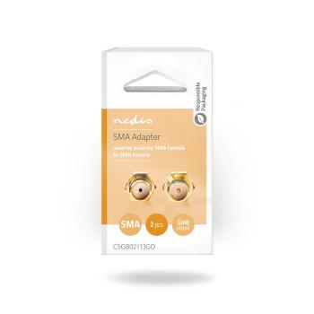 SMA-Adapter SMA Female umgekehrte Polarität SMA Female Vergoldet 50 - Nedis