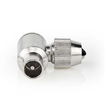 IEC (Coax) Stecker 90 Gewinkelt Male Vernickelt 75 Ohm Schraub - Nedis