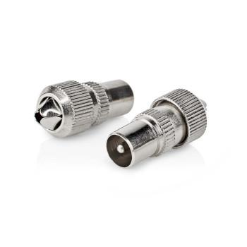 IEC (Coax) Connector Gerade Stecker Vernickelt 75 Ohm Schraube - Nedis