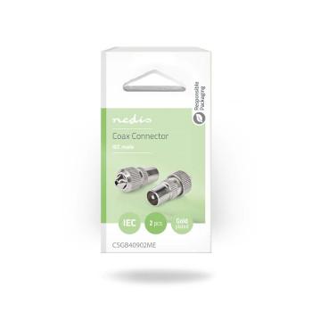 IEC (Coax) Connector Gerade Stecker Vernickelt 75 Ohm Schraube - Nedis