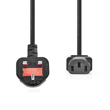 Stromkabel UK Male IEC-320-C13 Gewinkelt Gerade Vernickelt 3.00 - Nedis
