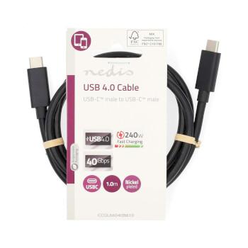 USB-Kabel USB 4.0 Gen 3x2 USB-C™ Male USB-C™ Male 240 W - Nedis