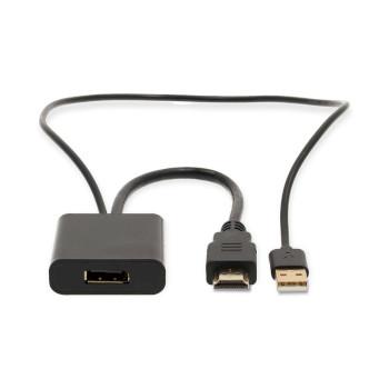 HDMI™-Adapter HDMI™-Stecker DisplayPort Stecker / USB-A Stecker - Nedis