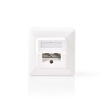 Netzwerk-Wanddose Einbau 2 Port(s) CAT5e Gerade Female Gold - Nedis