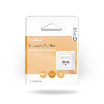 Netzwerk-Wanddose Einbau 2 Port(s) CAT5e Gerade Female Gold - Nedis