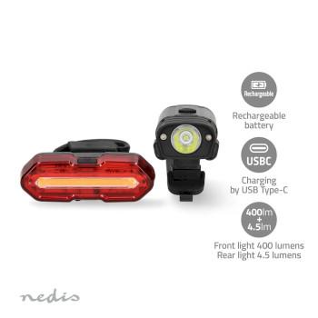 Fahrradlampe Batteriebetrieben 5 V DC 3 W Inkl. Batterie(n) - Nedis