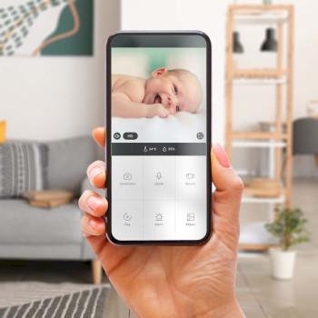 WiFi-Babyphone mit Kamera Weiß/Taupe - Alecto