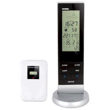 Wetterstation mit drahtlosem Sensor Schwarz / Silber - Alecto