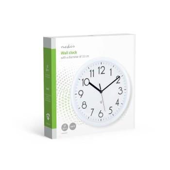 Wanduhr Durchmesser: 220 mm Kunststoff Weiß - Nedis