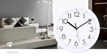 Wanduhr Durchmesser: 220 mm Kunststoff Weiß - Nedis