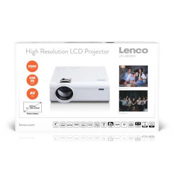 LCD-Projektor mit hoher Auflösung, unterstützt Full HD 1080P Inhalte Weiß - Lenco