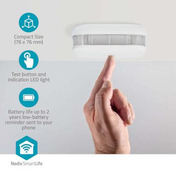 SmartLife Rauchmelder Wi-Fi Batteriebetrieben Sensorlebensdauer: 10 - Nedis