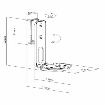 Lautsprecherhalterung Geeignet für: Sonos® Era100 Wand 3 kg Schwenkbar / - Nedis