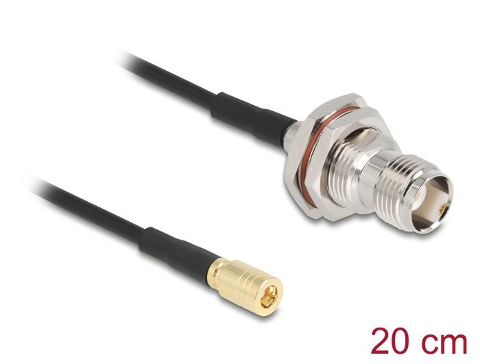 Delock Antennenkabel TNC Buchse zu SMB Stecker RG-174 20 cm