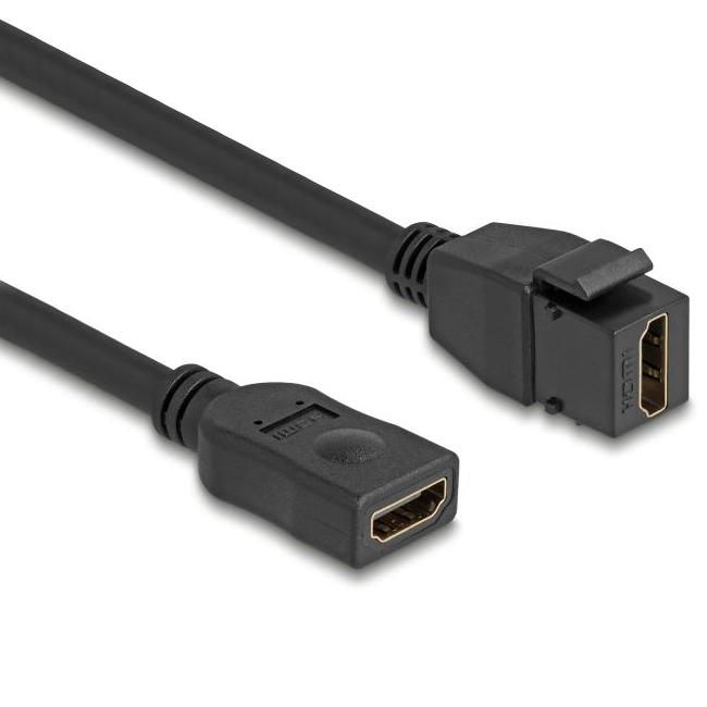 Delock Keystone Modul Kabel HDMI Buchse zu Buchse 8K 60 Hz 20 cm schwarz