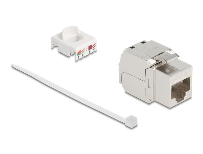 Delock Keystone Modul RJ45 Buchse zu LSA Cat.8.1 STP mit Metall-Latch-Mechanismus