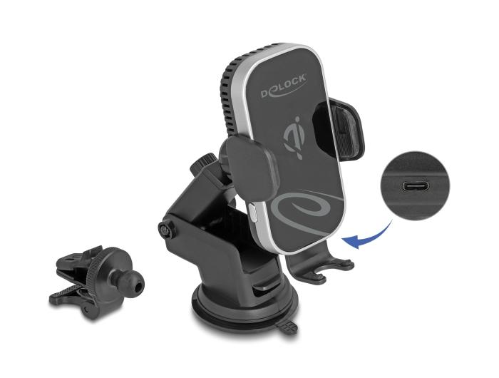 Delock Wireless Car Charger Smartphone Halterung mit Ladefunktion und Kühlung