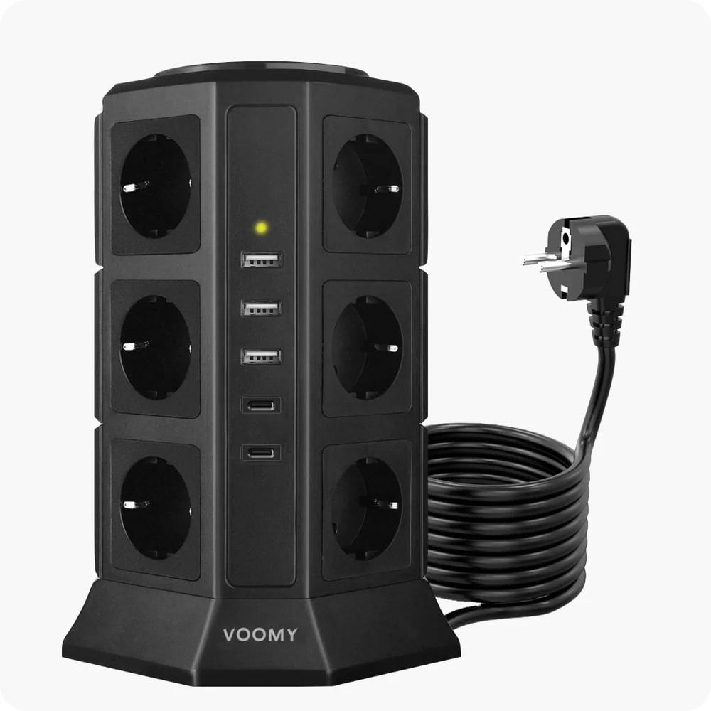 Steckdosenleiste - 12-fach - USB - Voomy