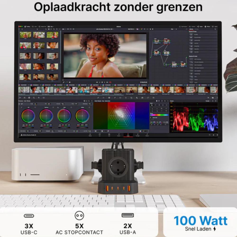 Steckdose - 5-fach - USB - Voomy