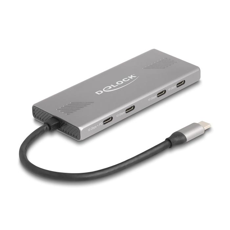 Delock 7-Port-USB-Hub 10 Gbps mit 4 x USB Type-C™ Buchse und 3 x USB Typ