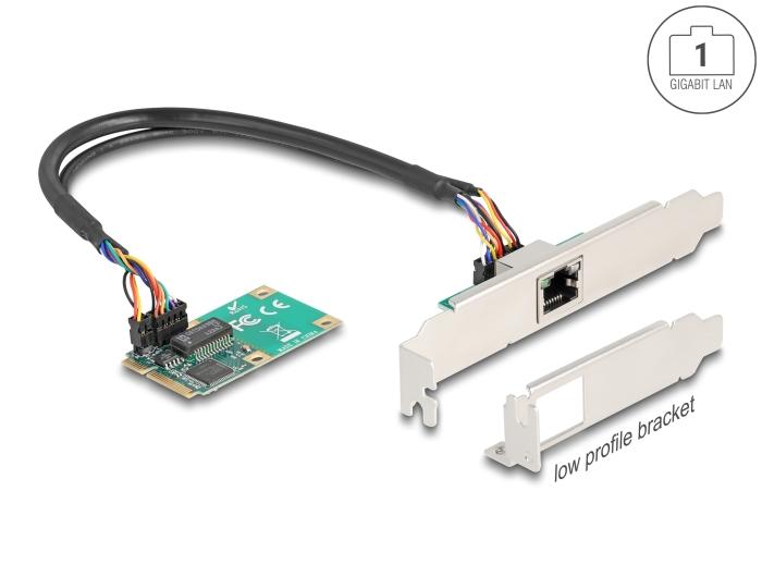 Delock Mini PCIe I/O PCIe Full Size 1 x RJ45 Gigabit LAN