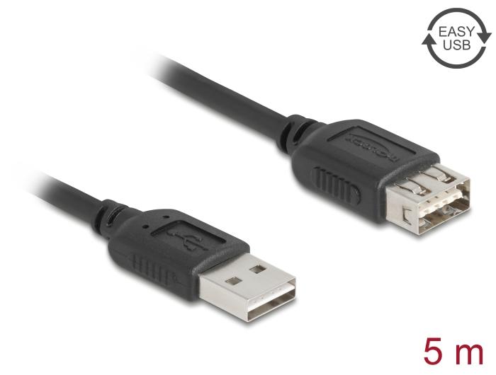 Delock USB 2.0 Verlängerungskabel EASY USB Typ-A Stecker zu EASY USB Typ-