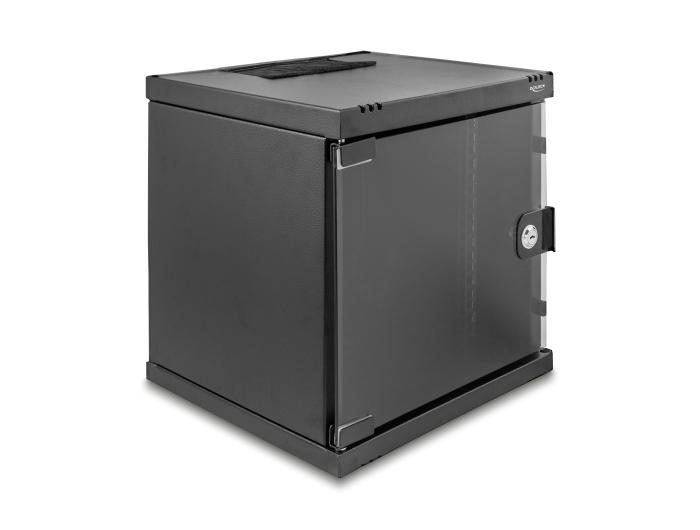 Delock 10″ Netzwerkschrank 6 HE mit Glastür zur Stand- oder Wandmontage