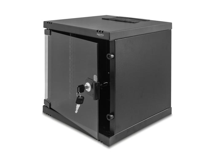 Delock 10″ Netzwerkschrank 6 HE mit Glastür zur Stand- oder Wandmontage
