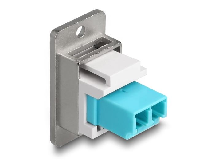 Delock Panel Mount LC Duplex LC Duplex zu LC Duplex Buchse silber / weiß