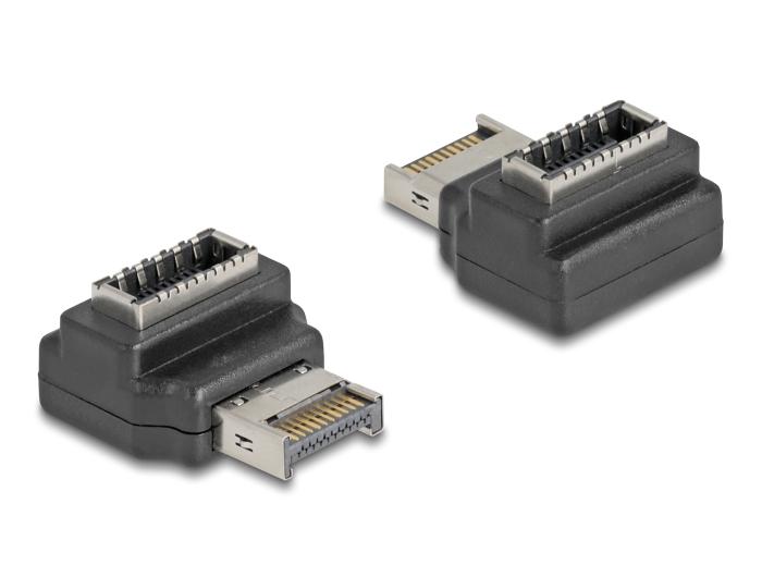 Delock Adapter USB 10 Gbps Typ-E Key A Stecker auf Buchse gewinkelt