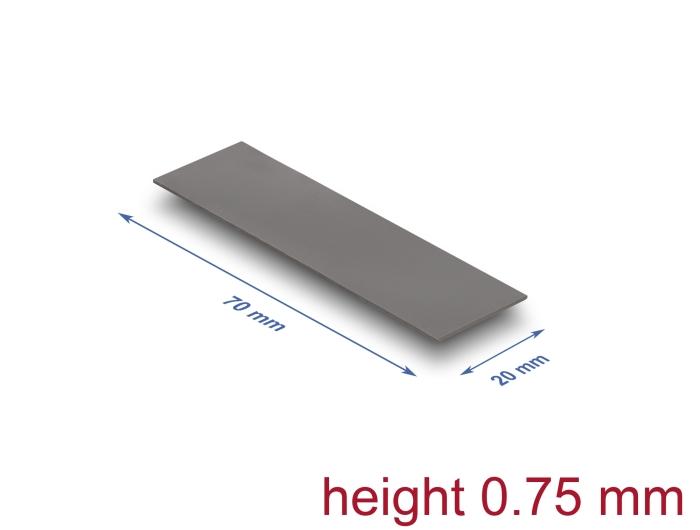 Delock Wärmeleitpad 70 x 20 x 0,75 mm für M.2 Module 3,0 W/mK