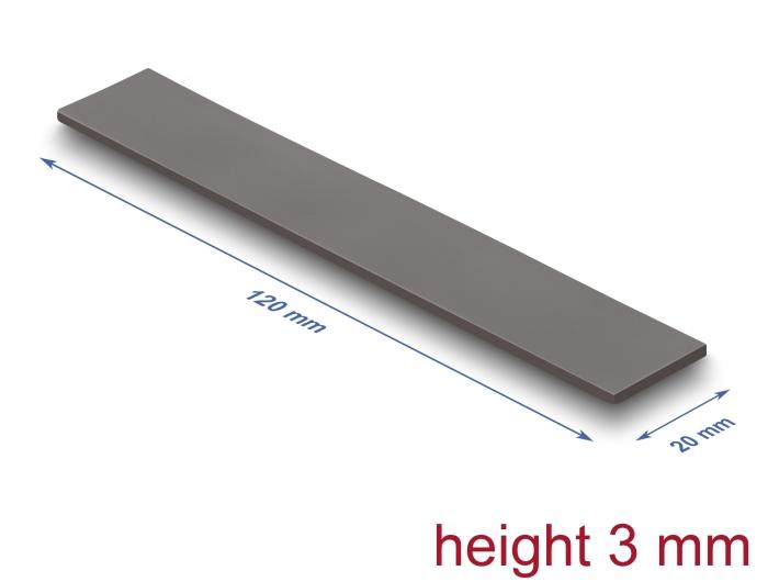 Delock Wärmeleitpad 120 x 20 x 3 mm für M.2 Module 3,2 W/mK - Low Oil Bl