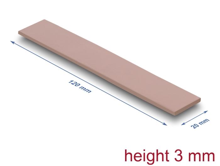 Delock Wärmeleitpad 120 x 20 x 3 mm für M.2 Module 3,0 W/mK - silikonfrei