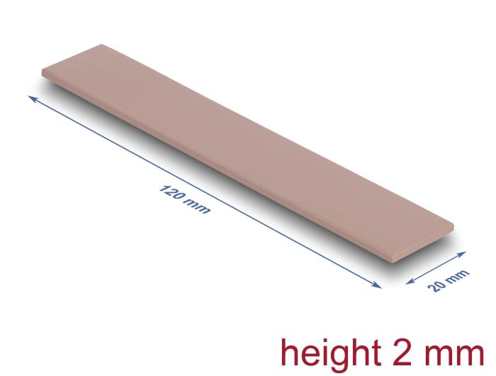 Delock Wärmeleitpad 120 x 20 x 2 mm für M.2 Module 3,0 W/mK - silikonfrei
