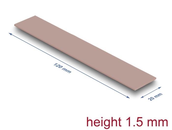 Delock Wärmeleitpad 120 x 20 x 1,5 mm für M.2 Module 3,0 W/mK - Silikonfrei