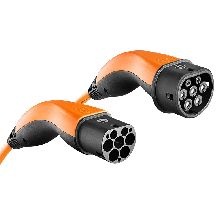 Selbstaufrollendes Ladekabel Typ 2, bis 22 kW, 3 m, orange