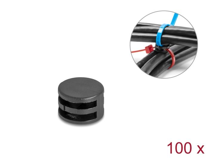 Delock Kabelbinder Befestigungskupplung D 12 x H 8 mm 90 drehbar schwarz