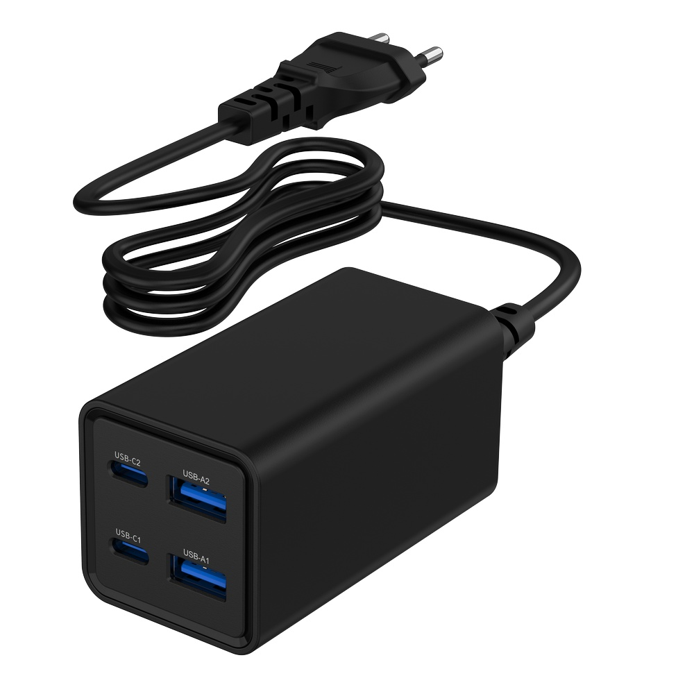USB-Ladegerät 2xA, 2xC 65W Power Delivery schwarz