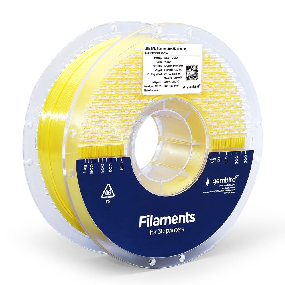 Silk TPU Filament, gelb, 1,75 mm, 1 kg