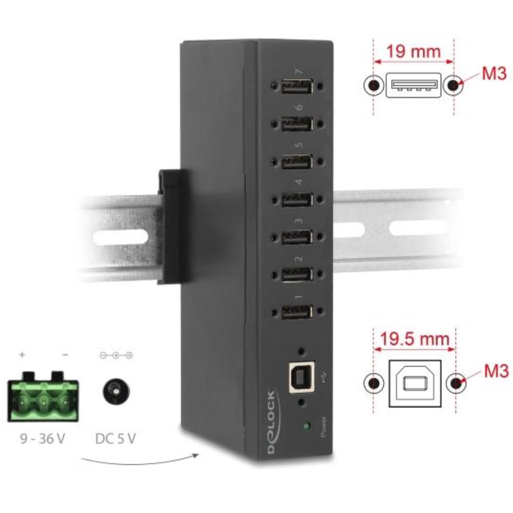 Externe industrielle hub - 7 Ports