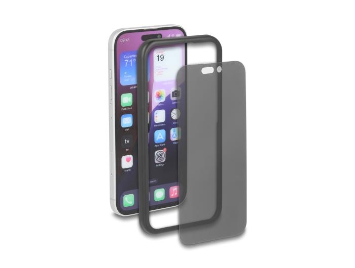 Delock Displayschutzfolie für iPhone 16 mit Blickschutz aus gehärtetem Glas Ant